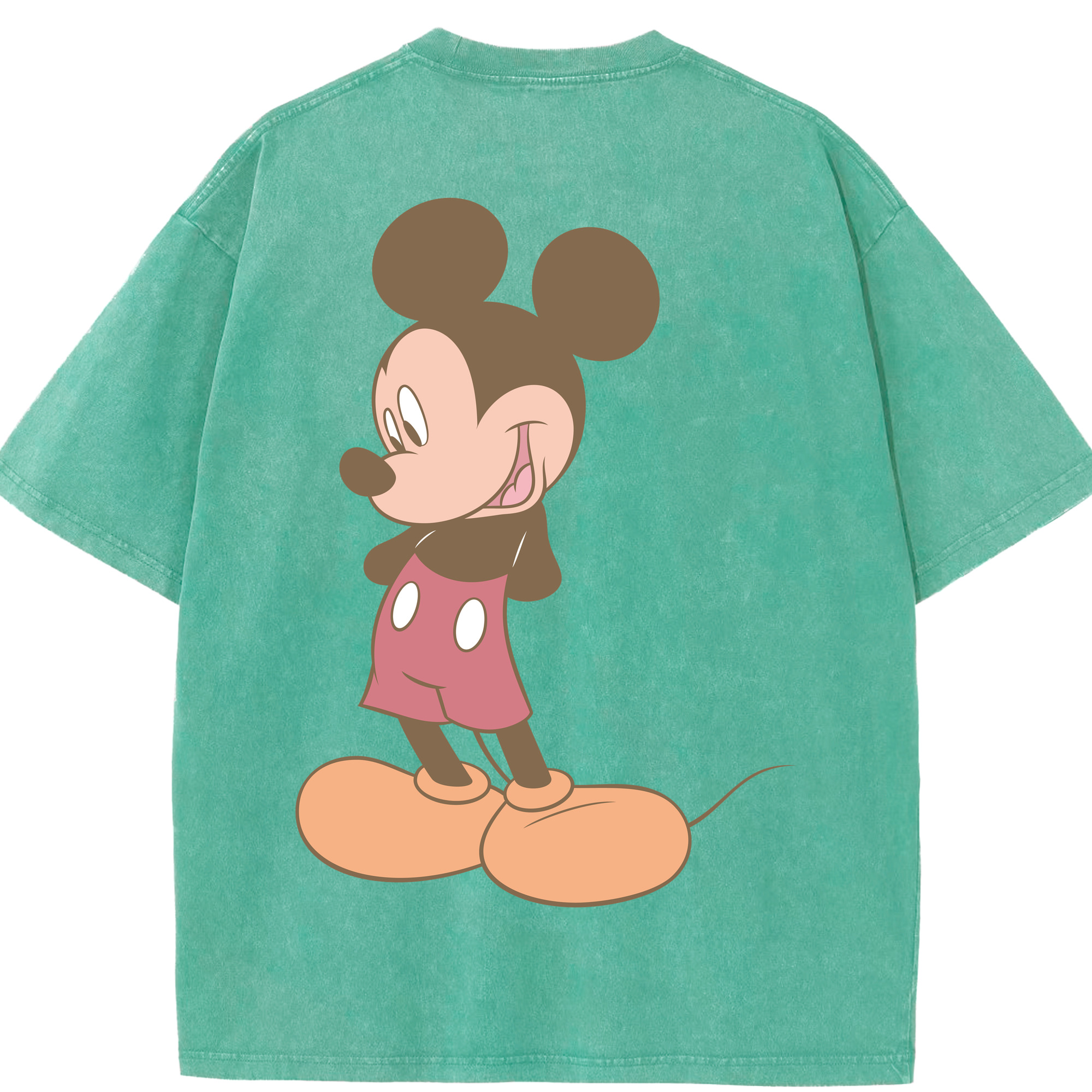 （画像用） ミッキーマウス Mickey Mouse 綿100% ヴィンテージ風 半袖Tシャツ（背面プリント）